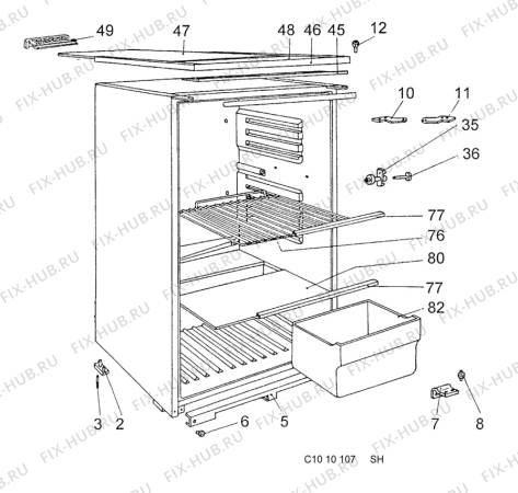 Взрыв-схема холодильника Atlas SKC7-240 - Схема узла C10 Cabinet/Interior