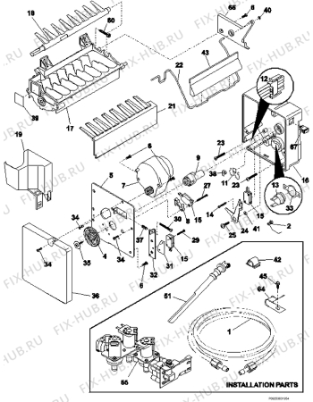 Взрыв-схема холодильника Electrolux ERL6296SK4 - Схема узла Icemaker