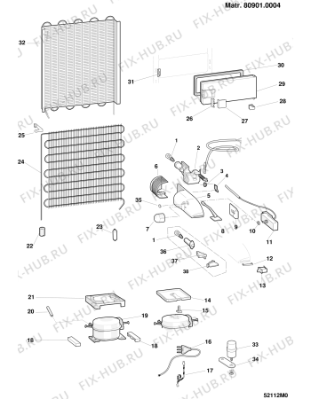 Взрыв-схема холодильника SCHOLTES RF2208LB (F021700) - Схема узла