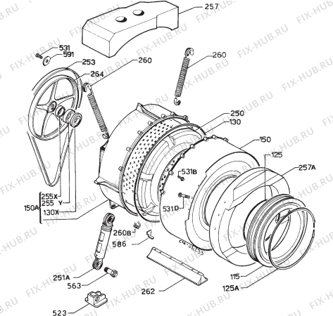 Взрыв-схема стиральной машины Zanussi ZF8000 - Схема узла Functional parts 267