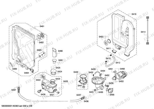 Взрыв-схема посудомоечной машины Bosch SMV69M20EU - Схема узла 04