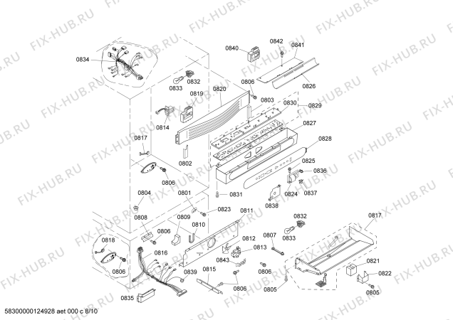 Схема №8 KBURT3655E с изображением Панель для посудомоечной машины Bosch 00143752