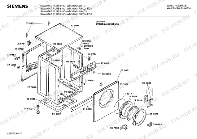 Схема №4 WM31001FG SIWAMAT PLUS 3100 с изображением Панель управления для стиралки Siemens 00272657