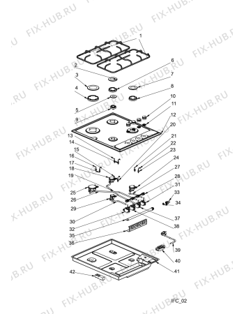 Схема №1 PL640XHAT (F083742) с изображением Запчасть для духового шкафа Indesit C00301155
