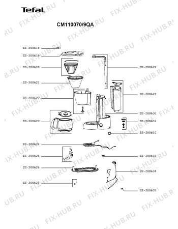 Схема №1 CM110070/9QA с изображением Сосуд для кофеварки (кофемашины) Tefal SS-200631