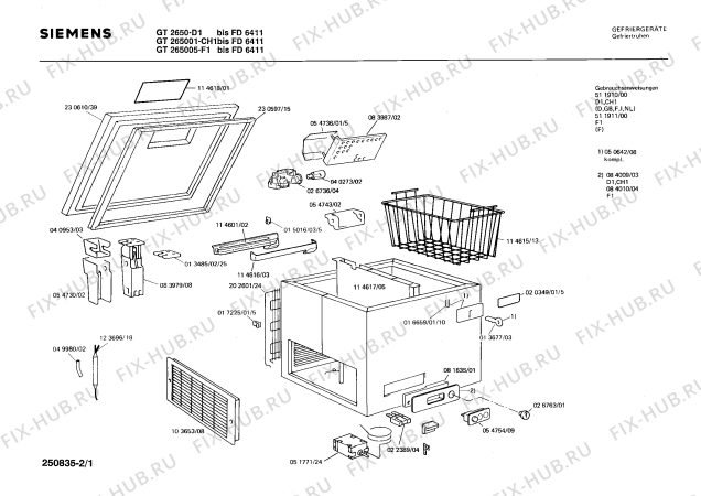 Схема №2 GT2650 с изображением Крышка для холодильной камеры Siemens 00230610