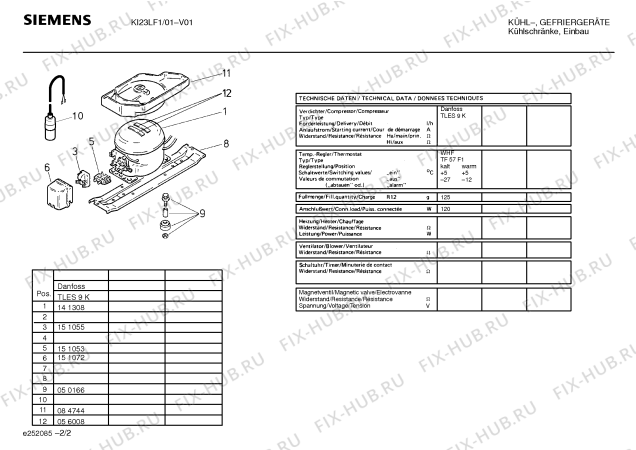 Схема №1 KF16LF1 с изображением Клапан для холодильной камеры Siemens 00261876