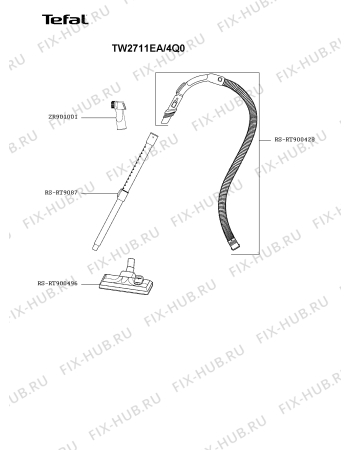 Взрыв-схема пылесоса Tefal TW2711EA/4Q0 - Схема узла HP005981.3P2