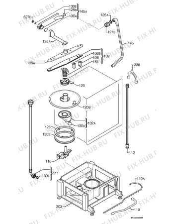 Взрыв-схема посудомоечной машины Rex RS2 - Схема узла Hydraulic System 272