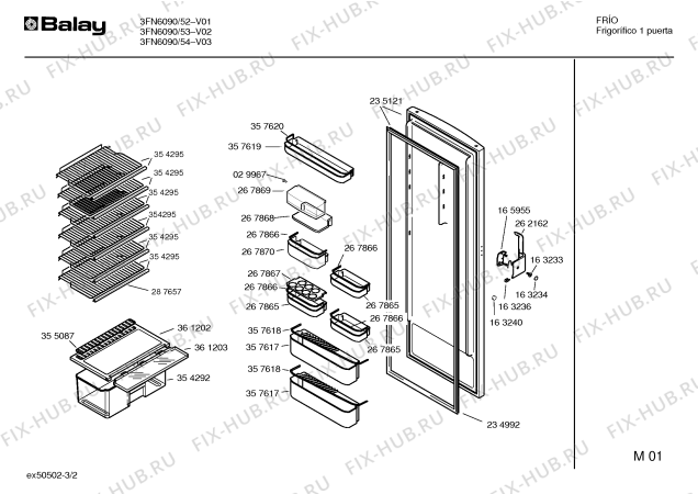 Схема №3 3FN6070 с изображением Поднос для холодильной камеры Bosch 00267868