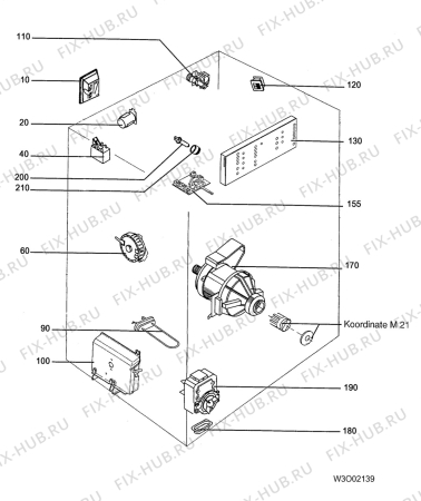 Взрыв-схема стиральной машины Aeg L6285 - Схема узла W30 Electrical details DGN O