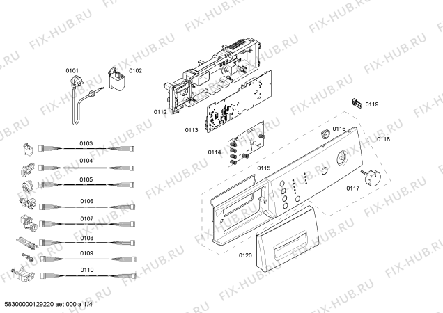 Схема №2 WAE16160OE с изображением Панель управления для стиральной машины Bosch 00660007