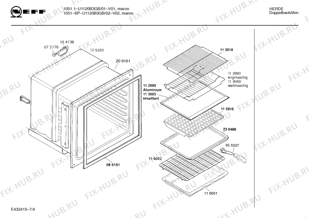 Схема №4 U1120B3GB 1051-SP с изображением Панель для плиты (духовки) Bosch 00286039