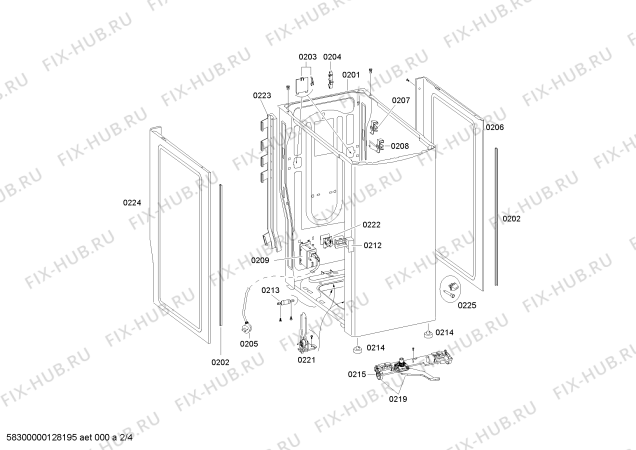 Взрыв-схема стиральной машины Bosch WOT24551EE - Схема узла 02