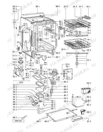 Схема №2 ADG 994 WH с изображением Обшивка для электропосудомоечной машины Whirlpool 481245370218