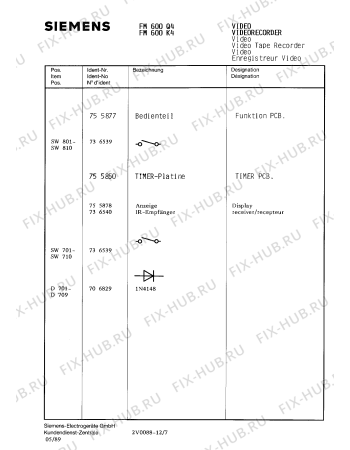 Схема №10 FM600K4 с изображением Транзистор для жк-телевизора Siemens 00711080