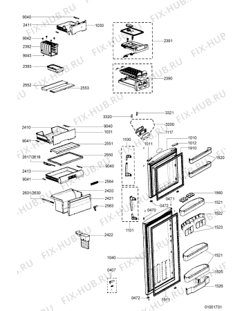 Схема №2 ARC 4190/IX с изображением Дверь для холодильной камеры Whirlpool 481241619543