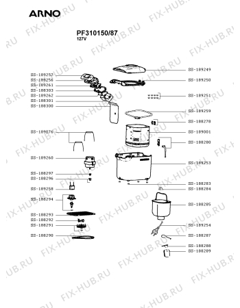 Схема №1 PF310150/87 с изображением Крышечка для электрохлебопечки Seb SS-189251