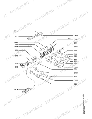 Взрыв-схема плиты (духовки) Juno Electrolux JEH55301E  R05 - Схема узла Functional parts 267