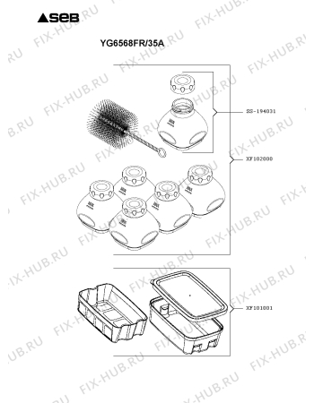 Взрыв-схема йогуртници Seb YG6568FR/35A - Схема узла 0P004906.8P2