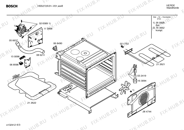 Схема №5 HSS272A с изображением Инструкция по эксплуатации для плиты (духовки) Bosch 00520089