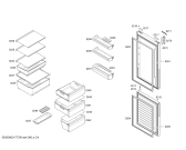 Схема №3 KGN36XL41 Bosch с изображением Дверь морозильной камеры для холодильной камеры Bosch 00713342