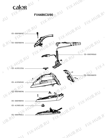 Схема №1 FV4486C0/90 с изображением Ручка для утюга (парогенератора) Calor CS-41958945