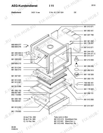 Взрыв-схема плиты (духовки) Aeg 5431V-W - Схема узла Section3