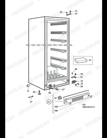 Взрыв-схема холодильника Aeg Electrolux A75238GA3 - Схема узла C10 Cabinet