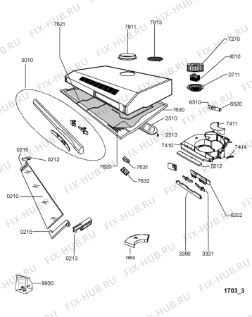 Схема №1 AKR 428/1 WH с изображением Монтажный набор для электровытяжки Whirlpool 482000015049