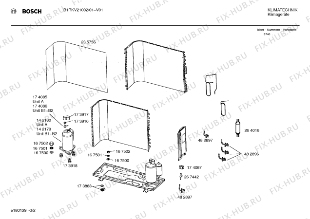 Взрыв-схема кондиционера Bosch B1RKV21002 BOSCH - Схема узла 02