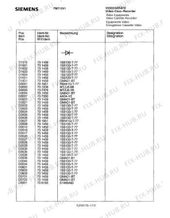 Схема №13 FM713V1 с изображением Инструкция по эксплуатации для видеоэлектроники Siemens 00530853