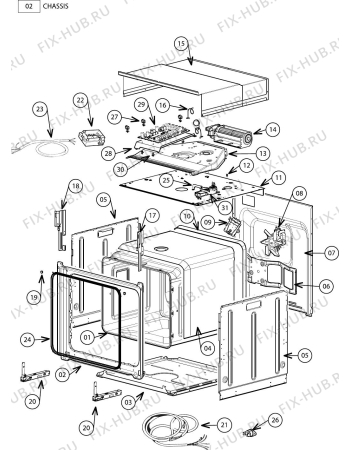 Взрыв-схема плиты (духовки) Delonghi Australia DEP7410 - Схема узла 2