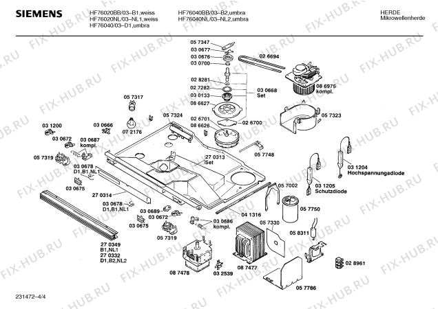 Схема №4 HF76040GB с изображением Помехоподавляющий конденсатор для свч печи Siemens 00058311