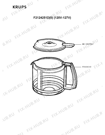 Взрыв-схема кофеварки (кофемашины) Krups F2124251D(0) - Схема узла Q0000095.6Q2