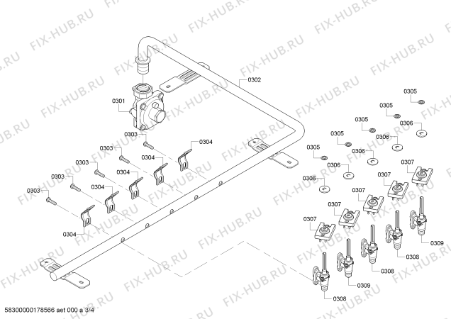Схема №3 NGM8065UC bosch с изображением Варочная панель для духового шкафа Bosch 00771230