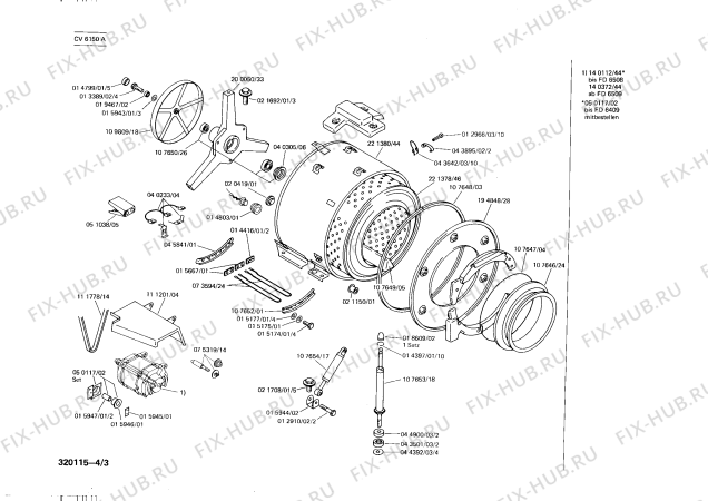 Взрыв-схема стиральной машины Constructa CV6150A CV6150A PRIMA - Схема узла 03