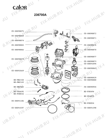 Взрыв-схема кофеварки (кофемашины) Calor 236700A - Схема узла 236700AF.R_2