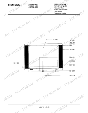 Схема №17 FS246V6 с изображением Втулка для телевизора Siemens 00794779