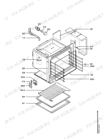 Взрыв-схема плиты (духовки) Aeg CE4100-1-M   EURO - Схема узла Oven
