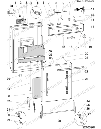 Взрыв-схема посудомоечной машины Ariston LVR670OW (F033617) - Схема узла