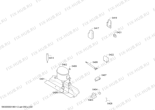 Схема №4 KD28NVS00J с изображением Корпус для холодильной камеры Bosch 00634627