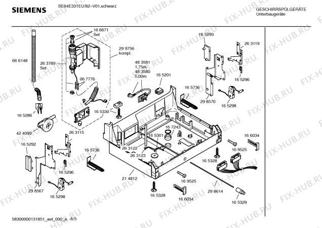 Схема №1 GI203160 с изображением Инструкция по установке/монтажу для электропосудомоечной машины Siemens 00545145
