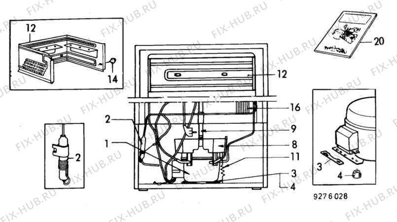 Взрыв-схема холодильника Electrolux RU3350W - Схема узла C10 Cold, users manual