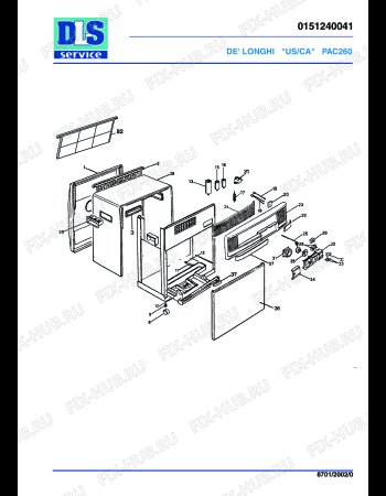 Схема №2 PAC 210 U с изображением Решетка для кондиционера DELONGHI 5351002100