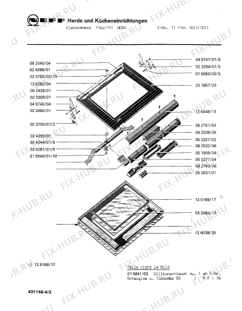 Схема №3 1313133033 1036/113HCS с изображением Нагревательный элемент для плиты (духовки) Bosch 00082193