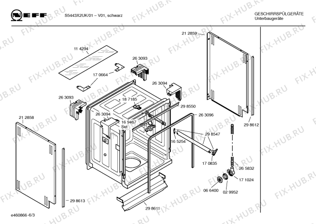 Взрыв-схема посудомоечной машины Neff S5443X2UK - Схема узла 03