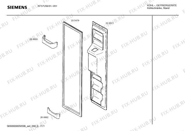 Взрыв-схема холодильника Siemens KF57U56 - Схема узла 02