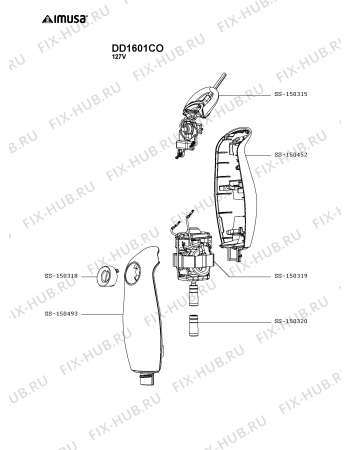 Схема №2 DD1601CO с изображением Элемент корпуса для электроблендера Seb SS-150452