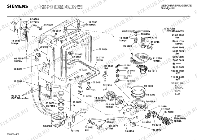 Схема №4 SN23100ID с изображением Столешница для электропосудомоечной машины Siemens 00204857